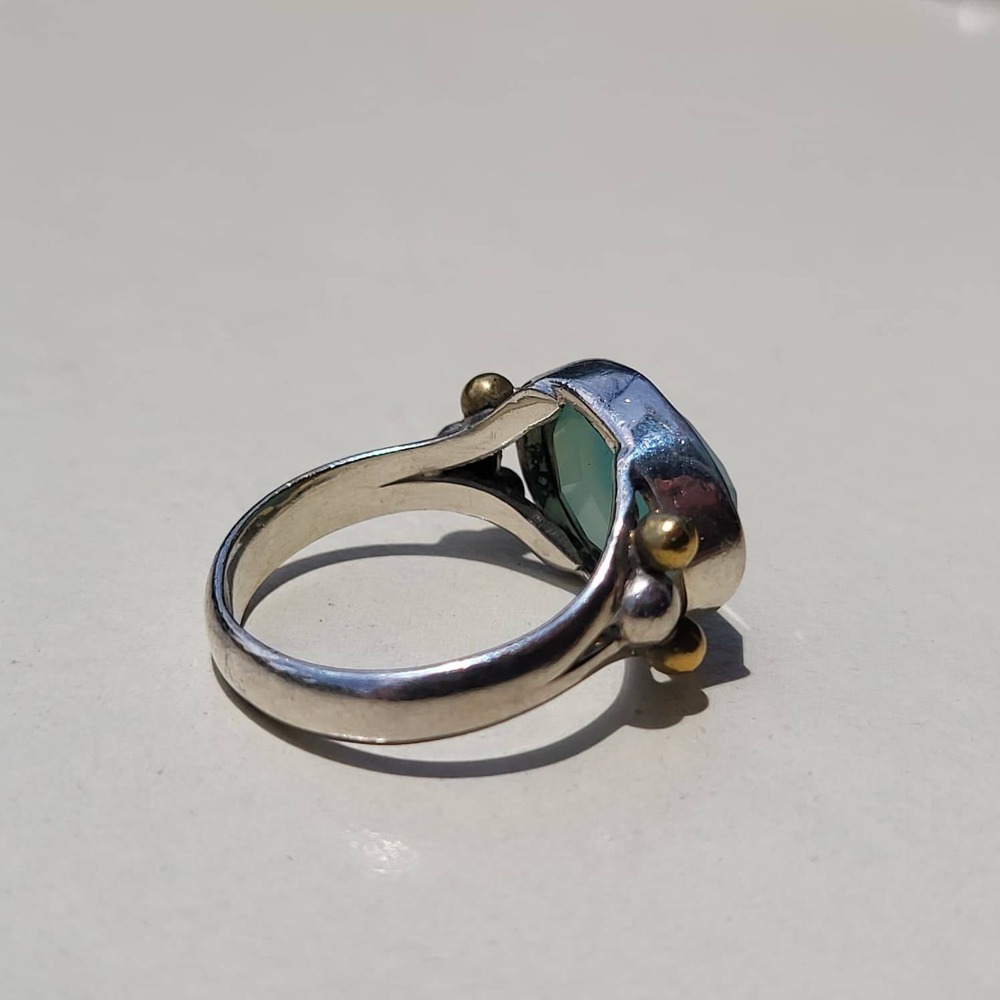Vintage YS Chalcedony Sterling Silver Statement Ring - Picture 7 of 9